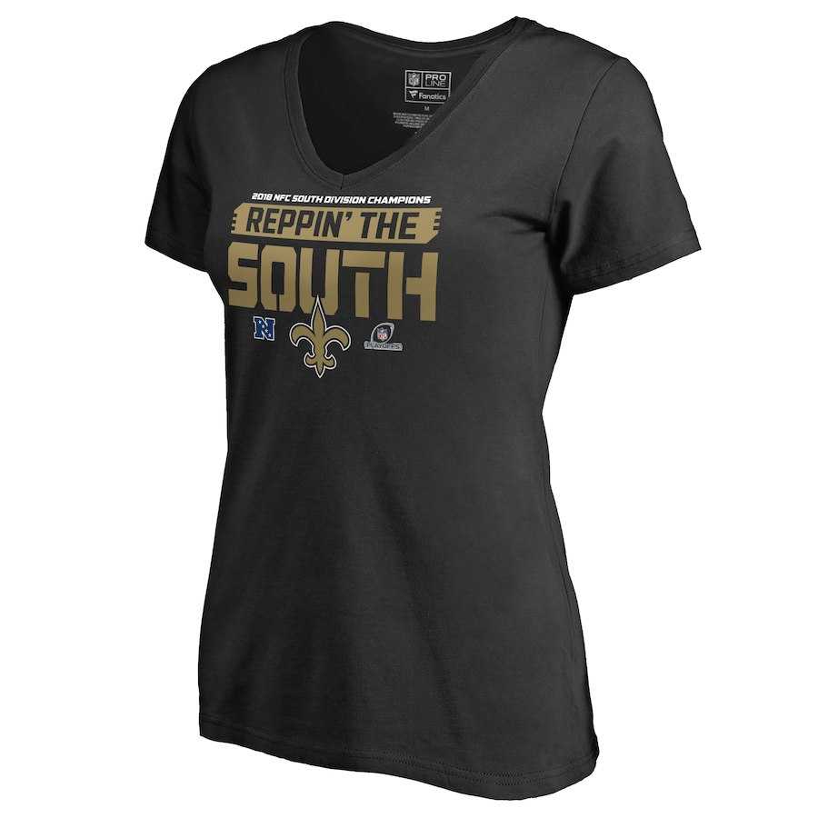 Women Saints Black 2018 NFL Playoffs Reppin' The South T-Shirt,We sell and wholesale Women Saints Black 2018 NFL Playoffs Reppin' The South T-Shirt on line form chian!